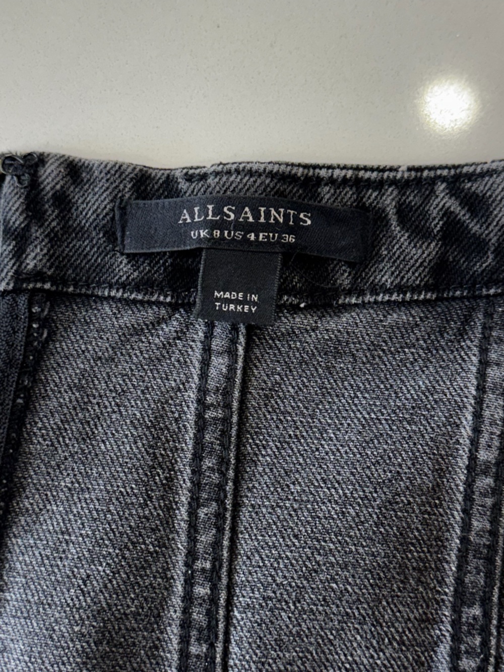 All Saints Denim Mini Skirt Set - Charcoal - Size 4 - Picture 5 of 10